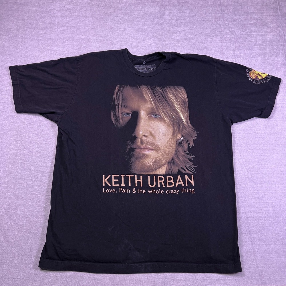 Hank Evie Mens Black Keith Urban The Whole Crazy Thing Graphic T-Shirt Size 2XL